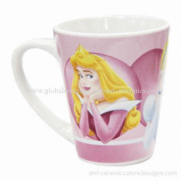 V-shaped Porcelain Mug with 12oz Capacity, Mug in Ceramic Material, Food Safe